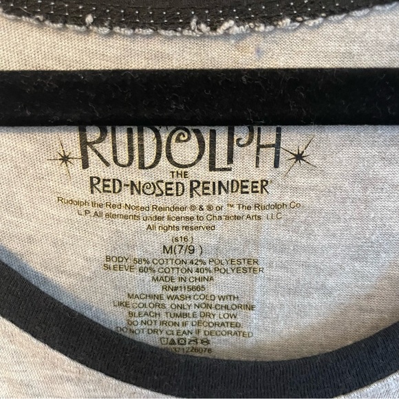 Team Rudolph the Red-Nosed Reindeer Tee Juniors size M 7/9 - Picture 4 of 8
